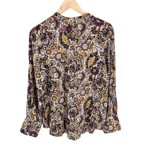 Soft Surroundings Paisley Crepe Blouse Size Medium - Picture 3 of 10